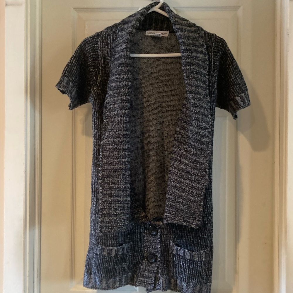 Short sleeve cardigan sweater